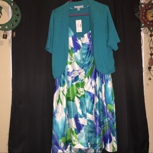 Beautiful Floral Fit And Flare w/Shrug